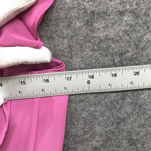 GUESS Pink Sleeveless Dress Size S Ruffle Chiffon A-Line Knee Length Flowy - Picture 6 of 8